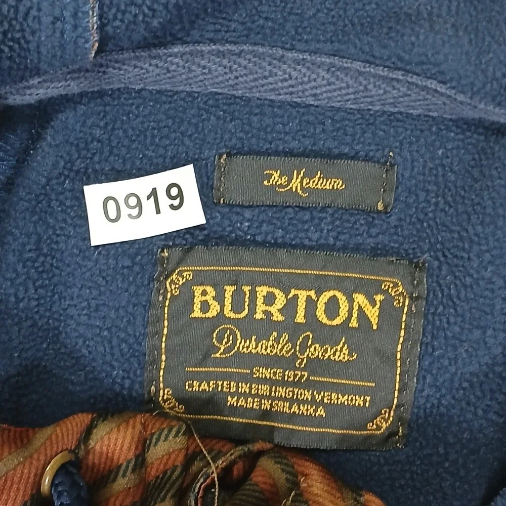 Burton Mens Columbo Snowboard Hoodie Full‎ Zip Great Color Fleece Lined Medium